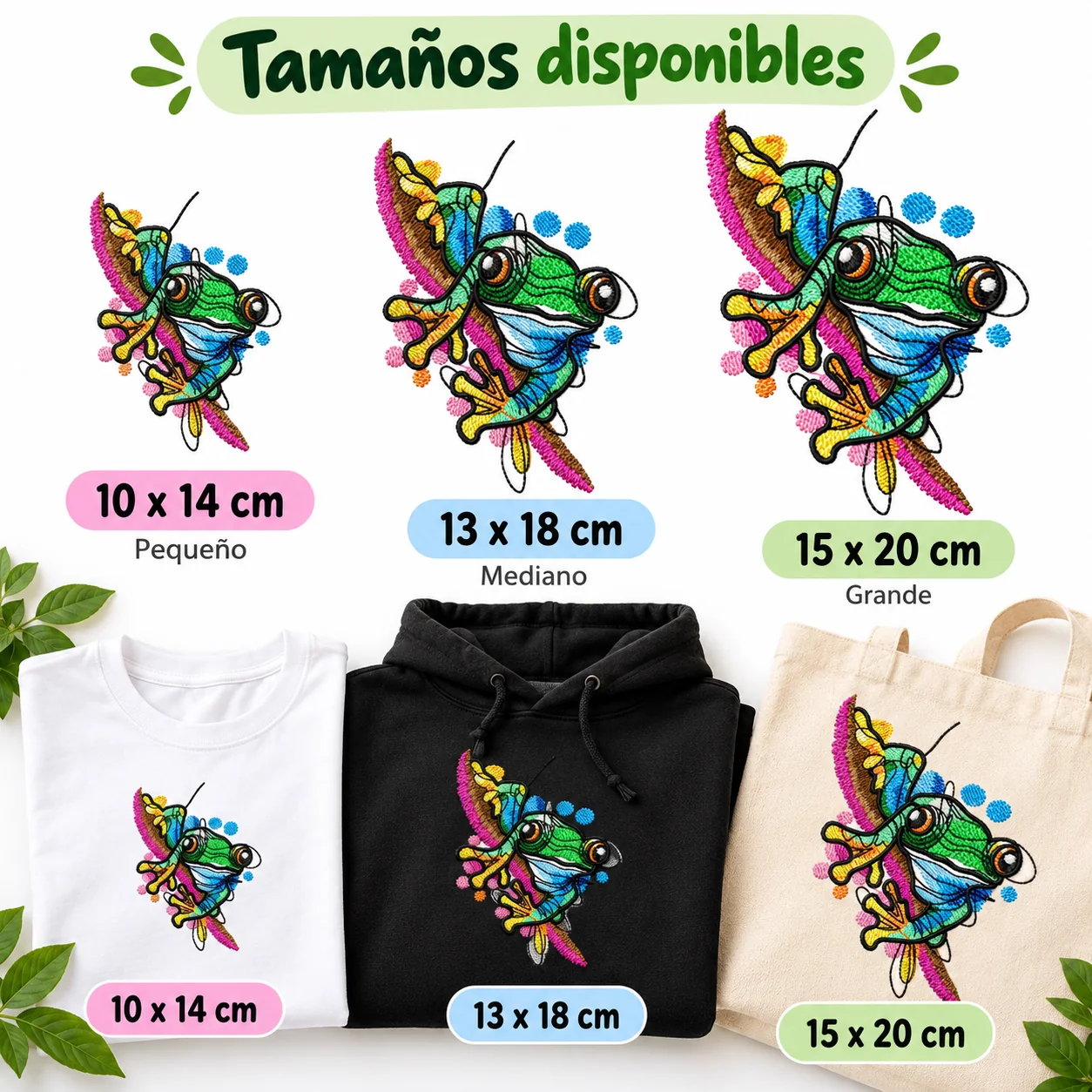 3 Matrices Rana Bordado Colores