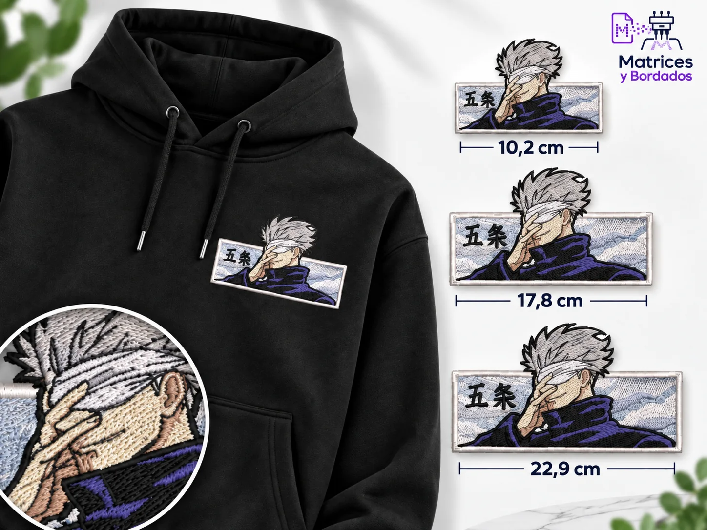 3 Matrices Satoru Gojo Bordado Anime