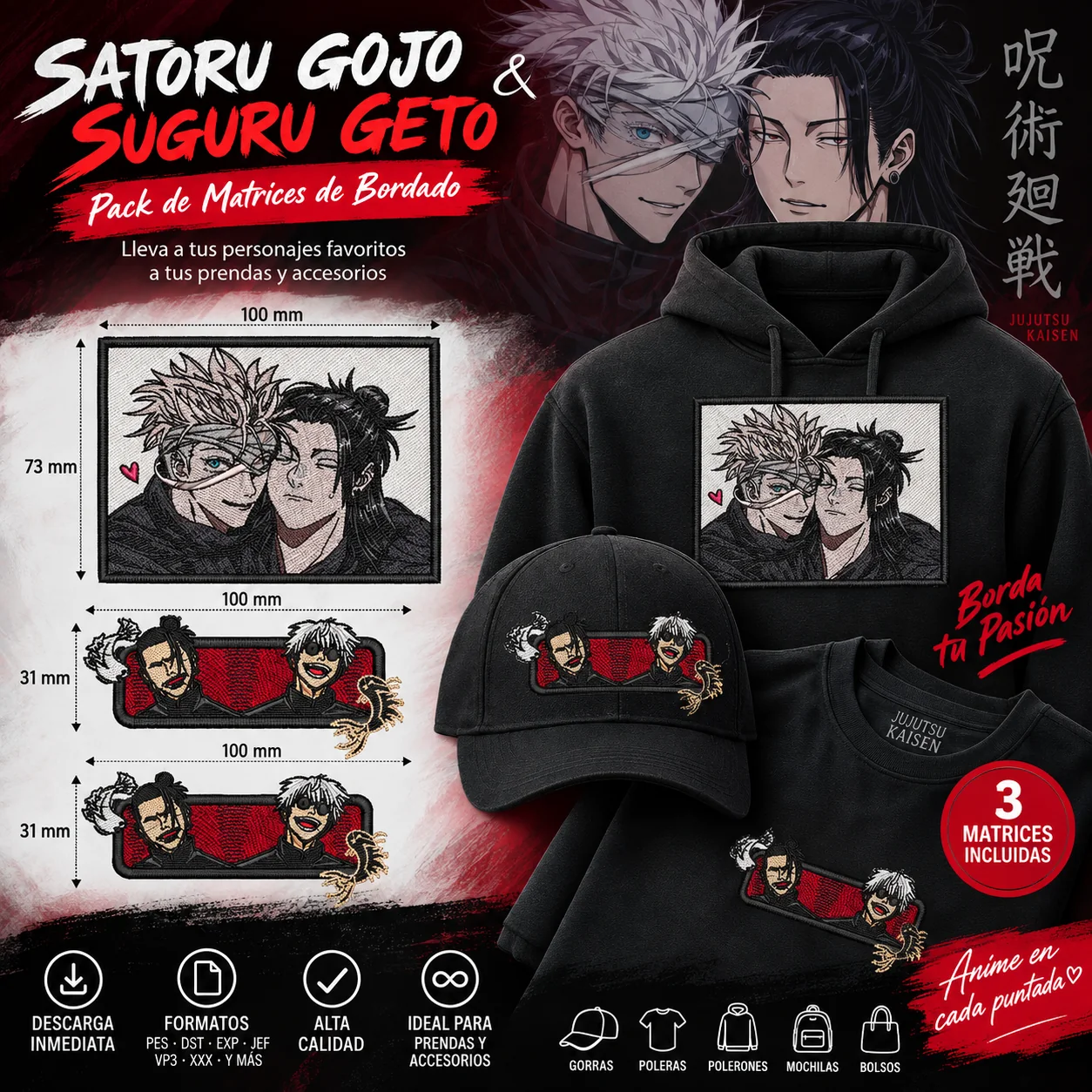3 Matrices Satoru Gojo y Suguru Geto