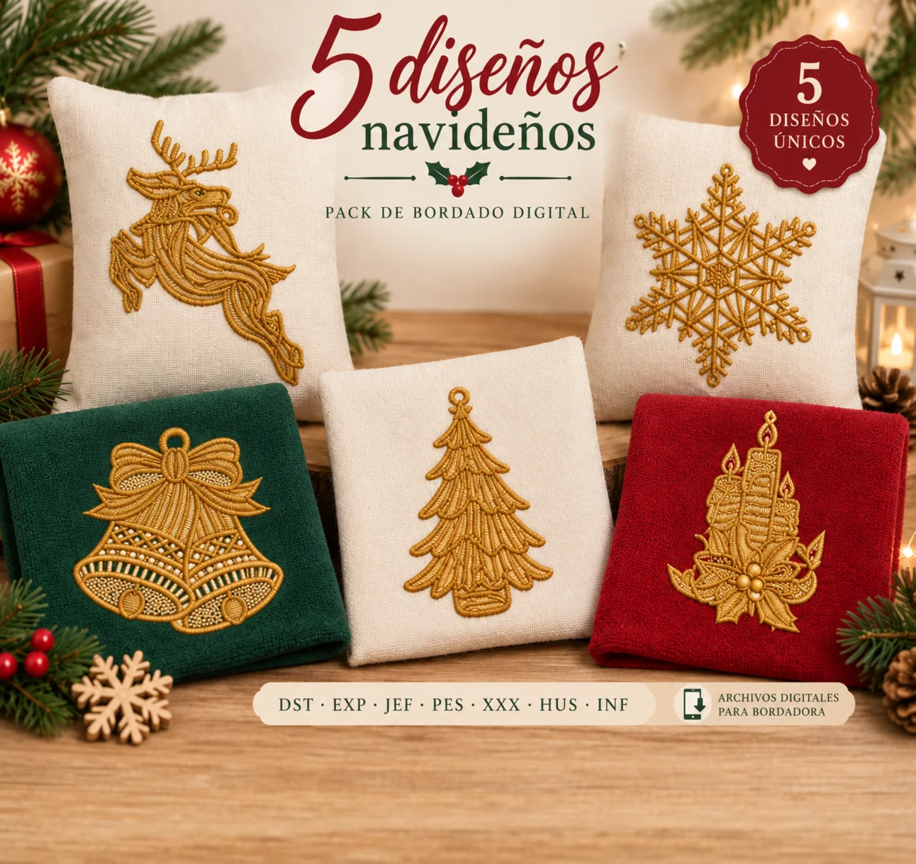 5 Matrices Navideñas Doradas