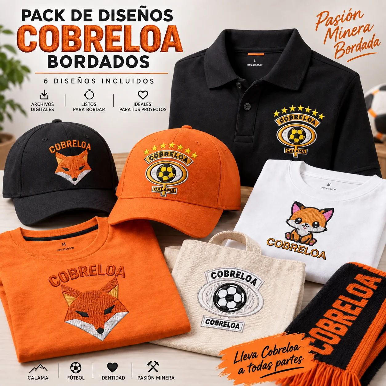 6 Matrices de Bordado Cobreloa