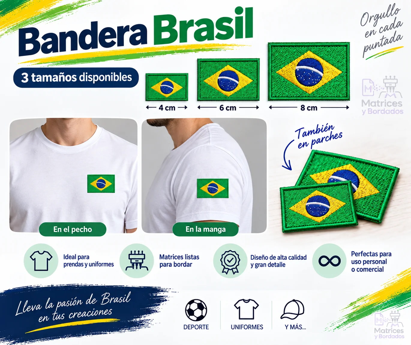 3 Matrices Bandera Brasil