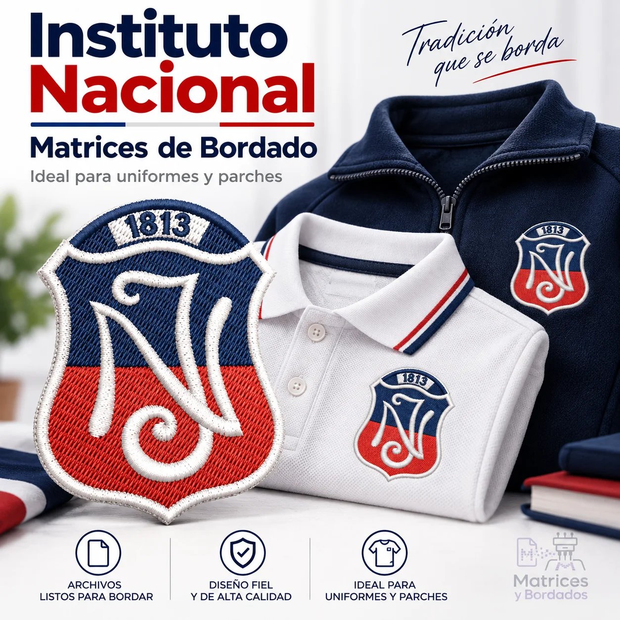 Matriz de Bordado Instituto Nacional para Uniformes y Parches