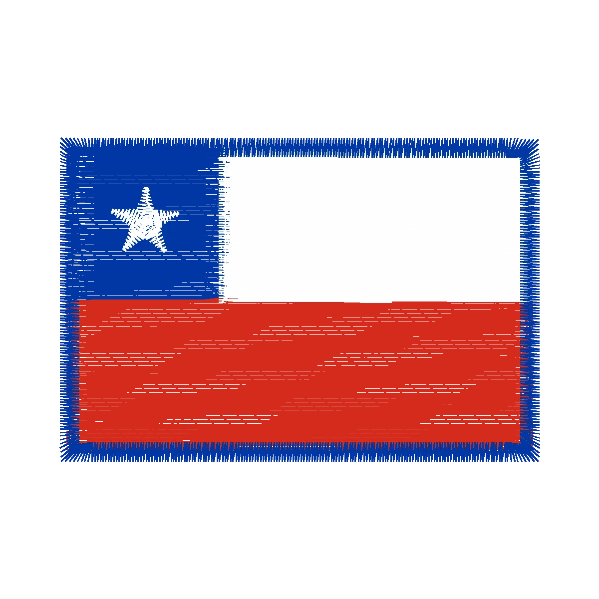 Diseño bandera borde azul