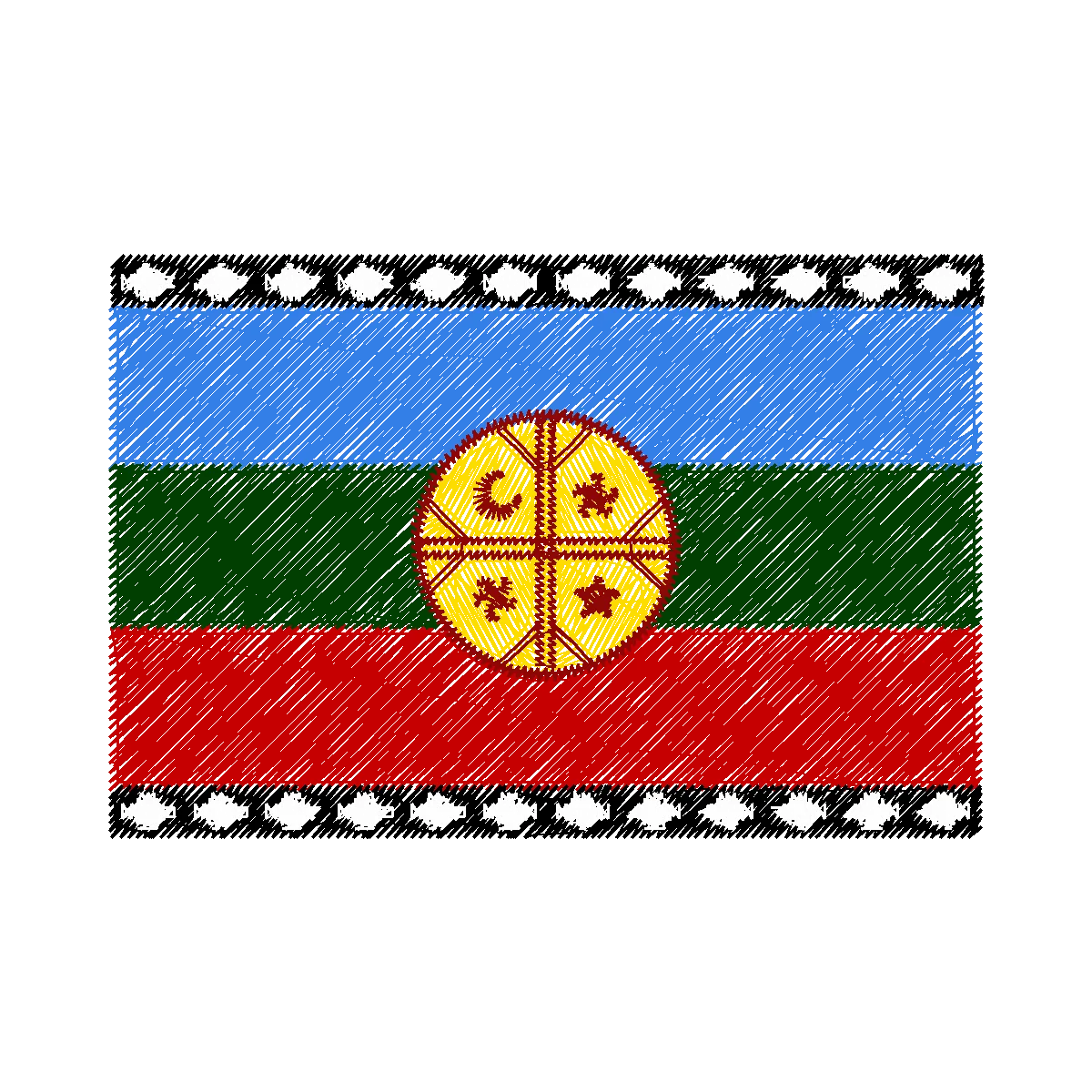 Diseño Bandera mapuche