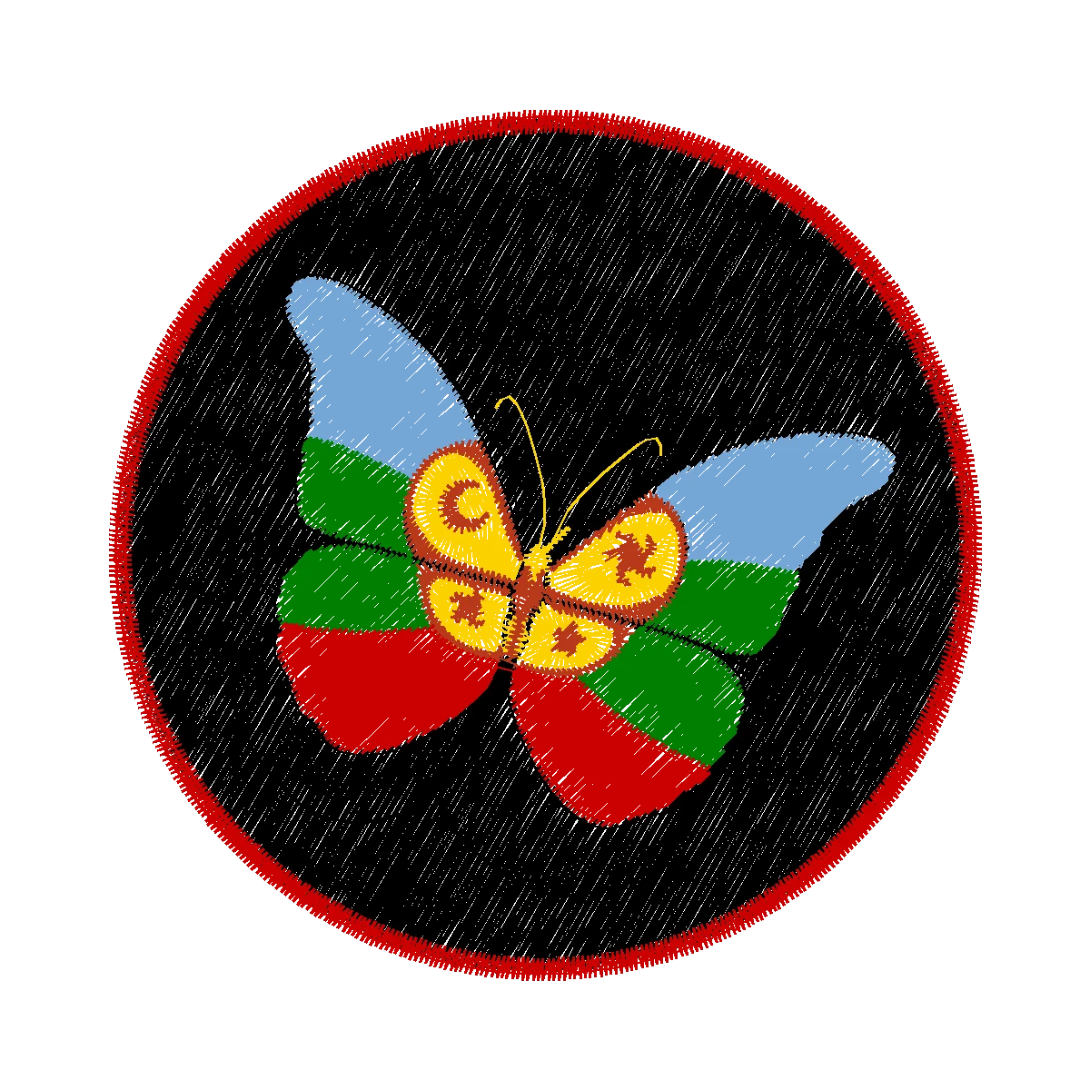 Diseño mariposa mapuche