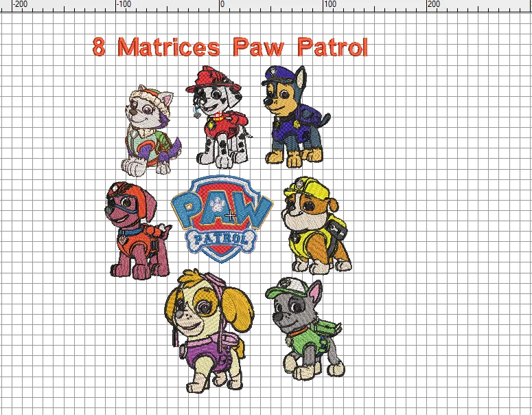 Pack 8 matrices Paw Patrol Patrulla Canina