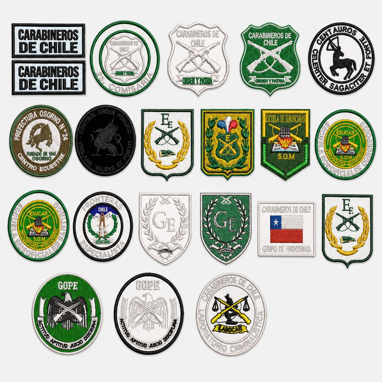 Pack Matrices Carabineros de Chile