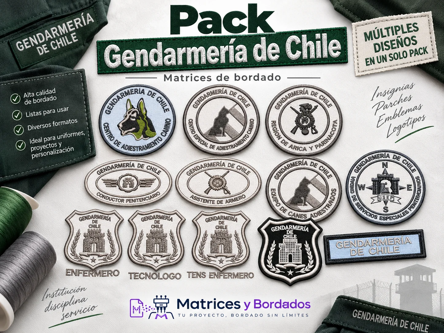 Pack de matrices Gendarmería de Chile